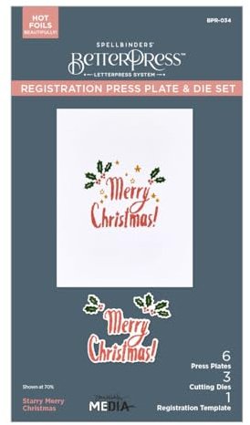 Starry Merry Christmas - Set di fustelle e piastra per la registrazione della collezione Starry Holiday di Dina Wakley