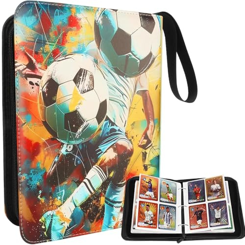Album Raccoglitore Per Carte Di Calcio, Supporto Per Carte Da Calcio, Album Di Carte Da Collezione, 50 Pagine, Capacità 400 Carte, Raccoglitore Compatibile Con Calcio
