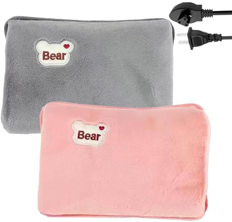 Borsa Elettrica Per Acqua Calda, Confezione da 2 Borsa Dells'acqua Calda In Morbido Raso Rinforzato, Scaldamani Ricaricabile A Prova Di Perdite, Borsas Riscaldante Portatile E Graziosa Per Crampi