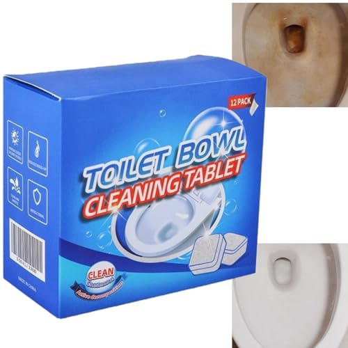 12 Stück Reinigungswürfel,WC Reiniger,Toilettenreiniger,Toilet Bowl,WC Wasserkasten Tabs,WC Wasserkasten Tabs,Intensiv Reiniger WC Schaum,Spülkasten Entkalker Tabs für Hartnäckigen Kalk und Urinkalk