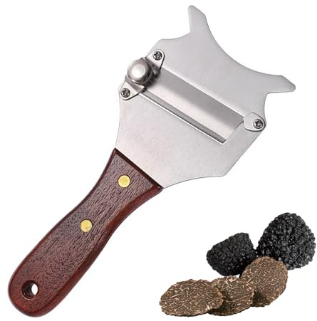 INNAL Coupe Truffe Réglable Rape a Truffe en Acier Inoxydable Trancheuse à Truffes avec Poignée en Bois Rasoir Truffes Professionnelle Rasoir à Chocolat pour Truffle Fromage Champignons Ail