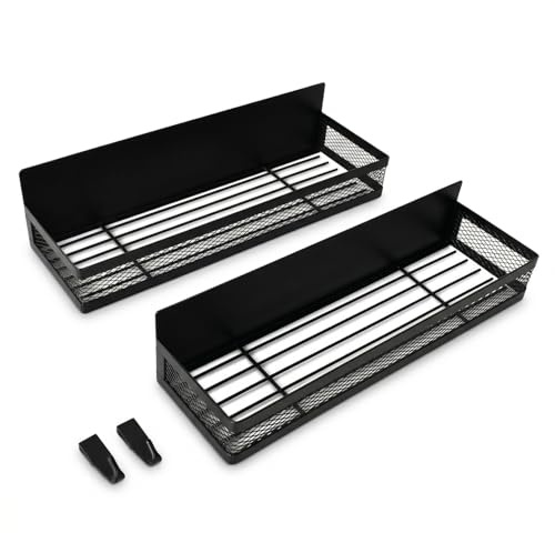 Homirty 2 Magnetregal Kühlschrank,Magnetisches Gewürzregal Küchenorganizer mit Haken, Seiten Aufbewahrung für Gewürze, Öle, Utensilien