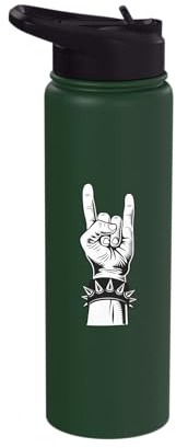 Let's Rock Devil Salute French Fries Fork Metalhand & Roll Stainless Steel Insulated Water Bottle