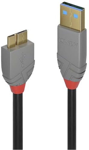 Lindy Cavo USB 3.0 Tipo A a Micro-B Anthra Line, 1m, Nero
