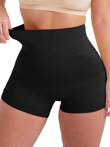 SHAPERMINT EMPETUA High Waist Body Shaper Boyshorts Tummy Control Waist Slimming and Back Smoothing Shapewear for Women Plus Size - black - XXL Plus