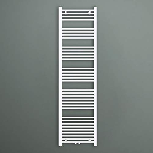 Mai & Mai Radiatore Piatto da Bagno 180x50cm, Radiatore Scaldasalviette Termoarredo da Bagno Riscaldamento Elettrico o da Acqua Calda RHE Scalda Portasciugamani in Acciaio, Bianco