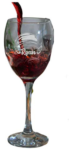 Be-Creative Verre à vin rouge ou blanc de Noël gravé personnalisé – Verre de Noël style 3