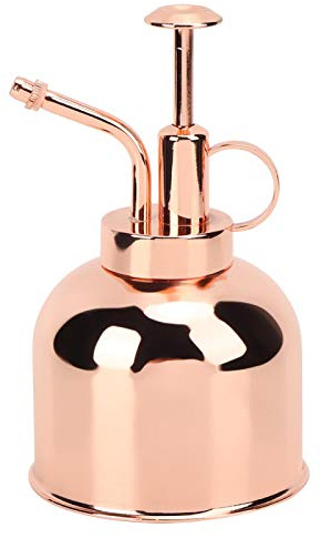 Hapivida Blumensprüher, Edelstahl Handdruck-Sprühflasche Retro-Design Roségold mit feinem Sprühnebel für Pflanzenbewässerung und Innendekoration im Garten und Wohnbereich
