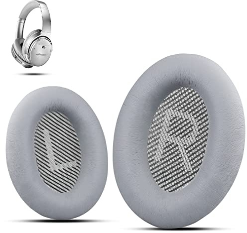 Krone Kalpasmos Premium Ohrpolster Ersatz für Bose Kopfhörer Ohrpolster kompatibel mit Bose QuietComfort 35 ii /QC35 /QC25 /QC2 /QC15 /Ae2 /Ae2i /Ae2w /SoundTrue & SoundLink Grau