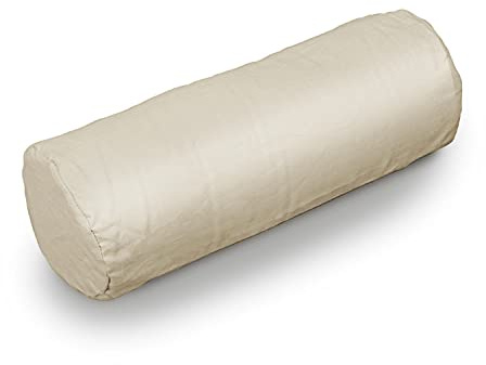 Bean Products Neck Roll Pillowcases | Traditional, Breathable All-Natural Linen | Beige (6 x 16)