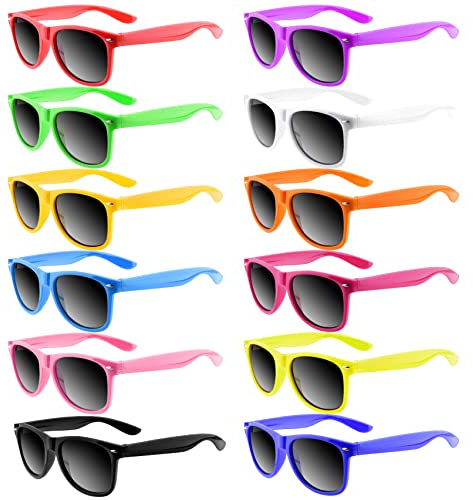 TUPARKA 12 Pack Sunglasses Neon Colors Sunglasses Party Favors Goody Bag Fillers Bulk for Birthday Party Beach Pool Party, 12 Colors