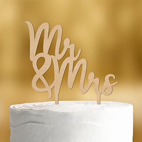 Cake Topper Mr & Mrs [Schriftzug] - Holz - Hochzeitstorte Hochzeit deko torte Kuchen deko Tortendeko Tortenstecker Tortenaufsatz Tortendekoration Tortenstecker