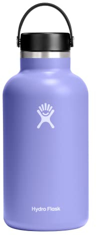 Hydro Flask Wiederverwendbare Wasserflasche Lupine aus Edelstahl, mit breiter Öffnung, 1,8 l, vakuumisoliert, spülmaschinenfest, BPA-frei, ungiftig