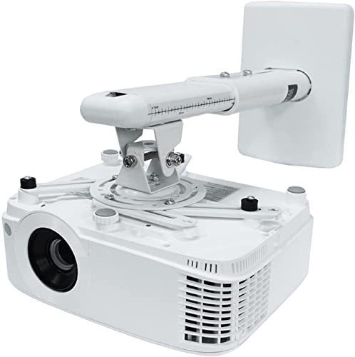 EPANO Projector Stand Adjustable Projector Stand Adjustable Wall Ceiling Projector Mount Bracket Extendable Length Home Living Room Bedroom White Projector Bracket