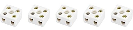 QUARKZMAN x 5pz 2 Posizione Filo Connettore per Elettrico Filo Cavo 10A | Doppia Filo Ceramica Terminale Ceramica Connettori