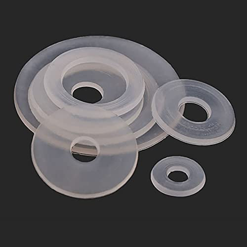 Junta plana de plástico de nylon transparente Arandela plana aislante transparente-M6x11x0.8,100pcs