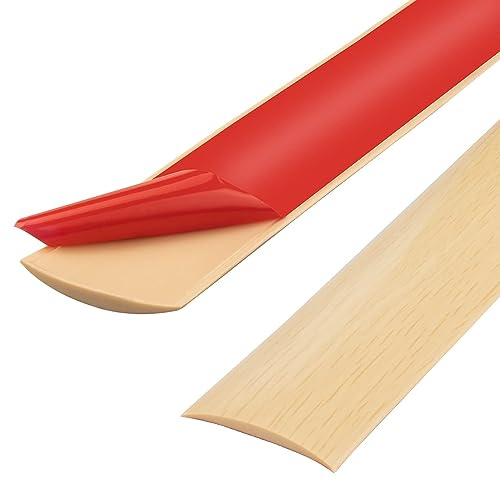 400 cm PVC-tröskellist golvövergångsremsor, laminerade golvbeläggningsremsor, självhäftande golvdörr skiljeremsa (5 cm, 400 cm-lönnkorn)