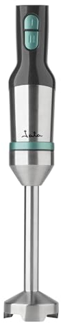 JATA JEBT1853 - Batidora Mano 1000 W. Cable en Espiral Extensible. 4 Cuchillas de Acero Inoxidable. Pie de Acero Inoxidable Desmontable. 2 Velocidades. Incluye Vaso de 700 ml