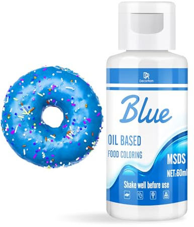 Fettlösliche Lebensmittelfarbe für Schokolade - 60ml Ölbasis Lebensmittelfarben für Fondant, Torten Dekoration, Backen - Flüssige Food Coloring für Kakaobutter, Buttercream, Kuchen (Blau)