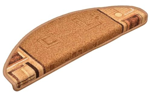 vidaXL Stufenmatten 5 STK., Treppenmatten mit Klebebändern, Treppenteppich Selbstklebend, Treppenstufenmatte Treppenschutz, 65x21x4cm Beige
