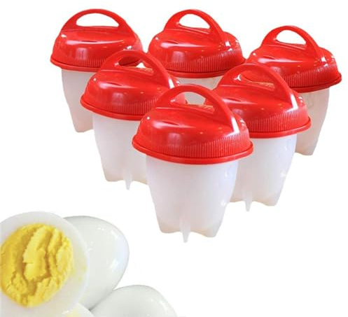 Cuoci Uova Sode Senza Guscio, 6pcs Silicone Uovo Fornello, Stampi In Silicone In Camicia Antiaderente Per Cuocere, Stampi per Uova sode, Per Cottura Uova Sode In Camicia