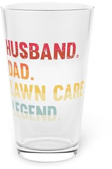 Teegarb Letter Blanket Hilarious Grass Cutting Lawn Mover Lover Garden Backyard Humorous Pint Glass, 16oz 16oz