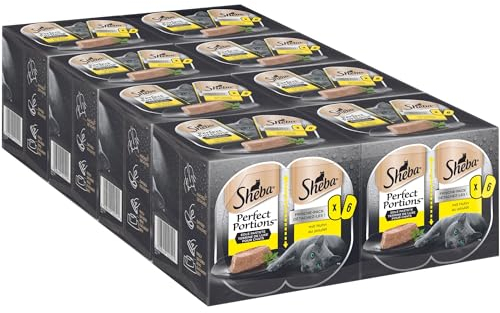 SHEBA Perfect PORTIONS Pastete für Katzen mit Huhn 8 x 3 x (2 x 37.5g)