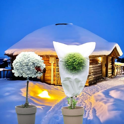 SinSed Voile hivernage citronnier Housse antigel végétale pour Arbres fruitiers et Plantes Vertes, Isolation Thermique et Respirante avec Cordon (Color:78.7 * 94.5in,Size:3)