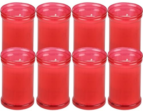 Bougies Piliers Rouge Longue Durée 9x6cm, Bougies Votives pour Rituel - 36 Heures de Combustion
