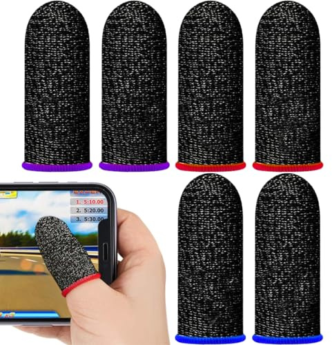 WUSJCOF 3pares Cunas para Dedos cunas antisudor cunas para Dedos Transpirables a Prueba de Sudor adecuadas para cunas para Juegos móviles cunas para Dedos con Pantalla táctil a Prueba