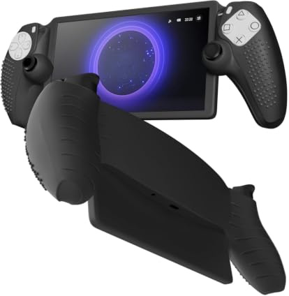 TNP Silicone Protective Case Compatible with PlayStation Portal Remote Player, Soft Grip Cover Skin for PS Portal, Anti-Slip Shock Absorbing Scratch Resistant Protector Shell, Black