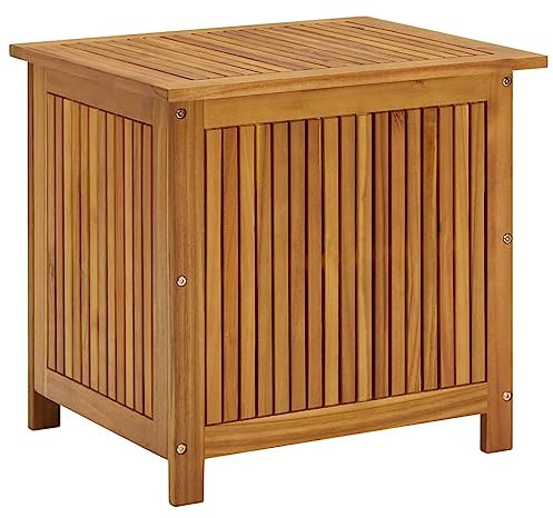 PIXZSSI Gartenbox 60x50x58 cm Akazien-Massivholz Rustikalen Charme Große Aufbewahrungsfach Außenbereich bietet Reichlich Platz Aufbewahrung von Kissen Decken Gartengegenstände
