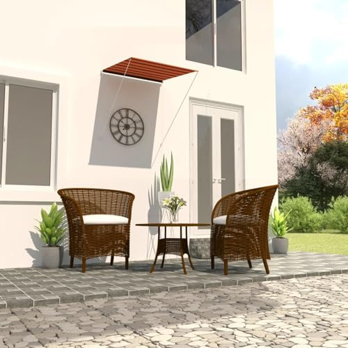 Bulliing Tenda da Sole Retrattile con LED 100x150 cm Arancione e Marrone,Tenda da Sole per Esterno Avvolgibile,Tenda da Sole a Bracci Estensibili con Telaio in Alluminio, Tettuccio Resistente al Sole