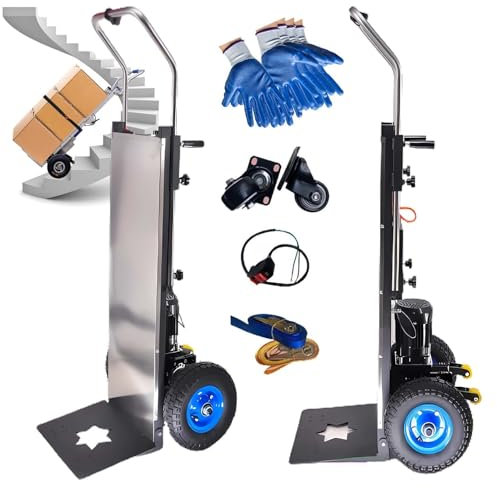 JMbpkduHs 1200 W Elektrischer Treppensteiger-Sackkarren – Tragfähigkeit 500 Kg – 48 V/36 Ah Treppensteiger-Sackkarre – Batteriebetriebener Sackkarren – Kann Treppen Steigen Und Absteigen