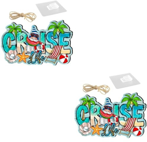 Cabilock 2 Sätze GNOME Holzanhänger Zum Aufhängen Türschild „Hallo Sommer“. Gnom Sommer Zeichen Sommergirlandendekor Gnom Türschild Hawaii- Sommerliche Heimdekoration Sommerdeko