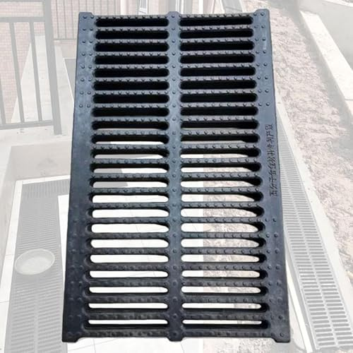 Entwässerungsgitterabdeckung für den Außenbereich, Kunststoffkanalabdeckung für Keller, Einfahrten und Sturmabflüsse – 50 x 20 x 2 cm