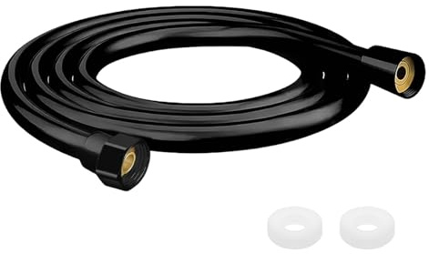 1,5M Duschschlauch Schwarz Brauseschlauch Auslaufsicher Verdrehschutz Schlauch Dusche Universalanschluss 1/2 150cm mit Messinganschlüssen
