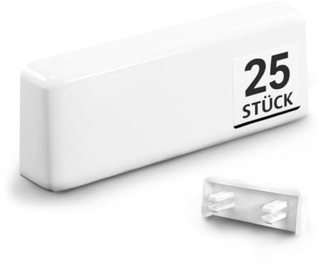 VOOXA 25St Wasserschlitzkappen für Schlitzfräsungen 27-35x5mm Weiß RAL9010 | Rechteckige Ausführung für Schlitzfräsungen | passend für Fenster & Türen | einfache Montage