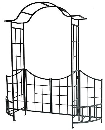 Tonnelle de jardin avec portail, arche de jardin en métal, treillis pour plantes grimpantes, pergola de vigne, décoration de patio pour mariages, pergola extérieure de couleur claire pour cour et