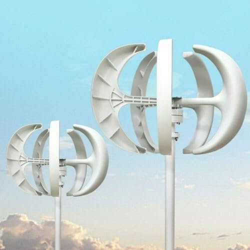 DECAKE Kit de aerogeneradores, 12 V, 24 V, 400 W, 600 W, 800 W, 1000 W, 1200 W, generador de turbina eólica Vertical de 5 aspas con Controlador de Eje, 12 V-600 W