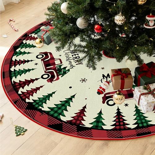 Guchuang Bedding Weihnachtsbaum Decke 120cm Runde Christbaumdecke Tree Skirt Decorations Tannenbaum Decke Weihnachtsbaumdecke Rund für Zuhause Weihnachtsfeier Weihnachtsbaum Deko