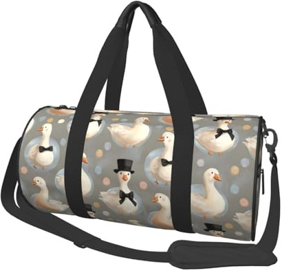 Borsone da viaggio con stampa di cappello con cravatta d'oca, borse sportive da palestra per donne e uomini, borse da viaggio per oggetti personali da portare con sé durante la notte