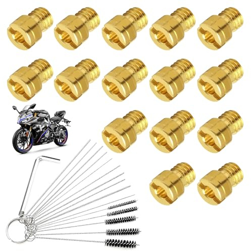 Snowtain 15 pezzi M4 Carburatore Getto,Set di Ugelli Getti 4mm,Porta gli strumenti per la pulizia 40 44 46 48 50 52 54 56 58 60 65 70 75 80 85 per Bing, GY6 Hercules Kreidler Zündapp PWK Keihin PE