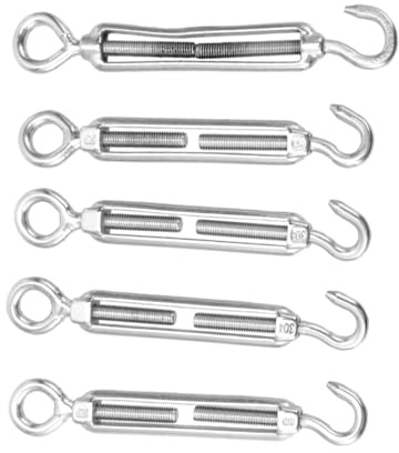Turnbuckle Wire Tensioner,Stainless Steel Rigging Screw Jaw,5pcs Wire Rope Tensioner Stainless Steel Flower Basket Screw Turnbuckle Oc Type