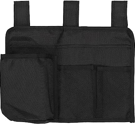 Säng förvaringsväska Nylon Sängskena Hängande Organizer Ficka för College sovsalar sjukhus Babysäng Svart