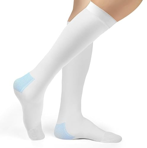 HAGOT Medias de Compresión para Mujer Hombre, Soporte Graduado, Reposo Punta Inspecciónable, Antiembólicas Calcetines para Deporte Embarazo Viaje y Edemas