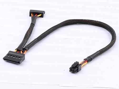 ELFJMZP Mini ATX - Cavo adattatore di alimentazione da 6 pin a SATA 15 pin, compatibile con Dell Vostro 5070/5090/5880/5890/7880/7890, per unità disco ottico SATA, 45 cm+15 cm