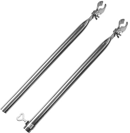 6 STÜCK - Stahl Zeltstange - mit 2X Klemmen - teleskopierbar 50-80cm - Ø22/19mm - 2 Teile - Dachauflagestange - leicht - stabil - Ersatz Gestänge für Zelt Vorzelt Camping Zubehör Teleskopstange 2tlg