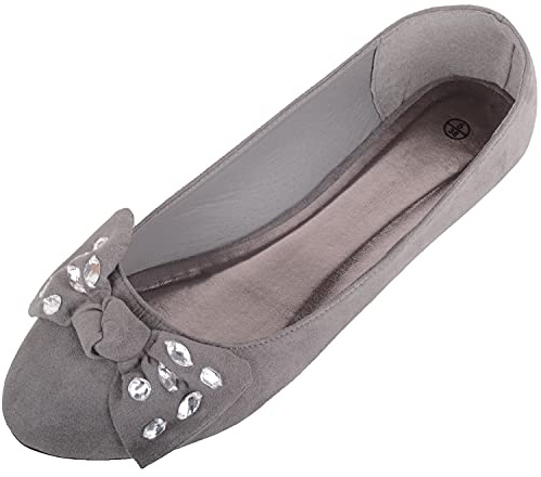 Womens Slip On Microsuede Smart Formal Work School Ballerina Style Dolly Shoes