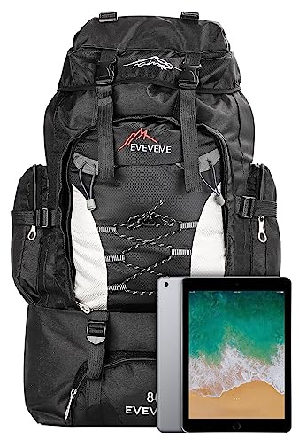 Holdfiturn Hiking Backpack, 80L Large Capacity Trekking Rucksack, Waterproof Hiking Rucksack, Lightweight Outdoor Camping Daypack with Rain Cover for Mountaineering Touring